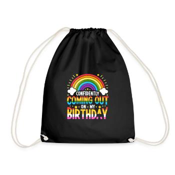 Naissancegay Gay Pride Drapeau Mois de la fierté Égalité des droits - Sac de sport léger - noir - Devant
