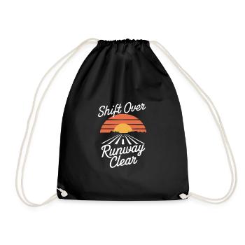 Air Traffic Controller Aircraft Flight Service - Drawstring Bag - black - Front