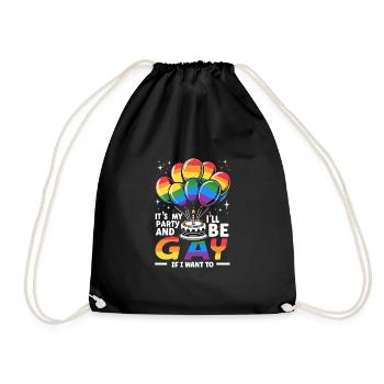 Birthgay Gay Pride Flag Mois de la fierté Egalité des droits - Sac de sport léger - noir - Devant
