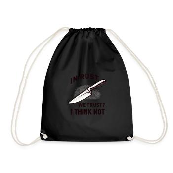 Knife Collector Knife Collection Hunting Fishing - Drawstring Bag - black - Front
