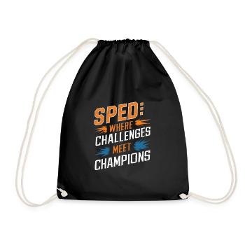 Sonderpädagogik-lehrer „sped Teacher Inclusion“ - Drawstring Bag - black - Front