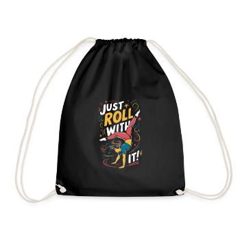 Cartwheeling Gymnastics Gymnast Costume Cartwheel - Drawstring Bag - black - Front