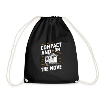 Rolling Tiny House Minimalist Lifestyle - Drawstring Bag - black - Front