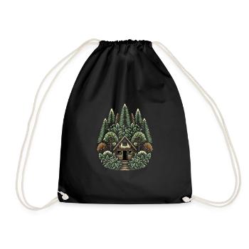 Rolling Tiny House Minimalist Lifestyle - Drawstring Bag - black - Front