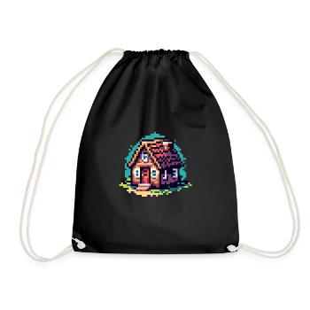 Rolling Tiny House Minimalist Lifestyle - Drawstring Bag - black - Front