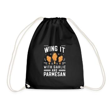 Ailes de poulet Aile de poulet cuit chaud Restauration rapide - Sac de sport léger - noir - Devant