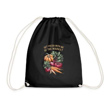 Farmers Market Farmer Agriculture Farming Food - Turnbeutel - Schwarz - Vorne