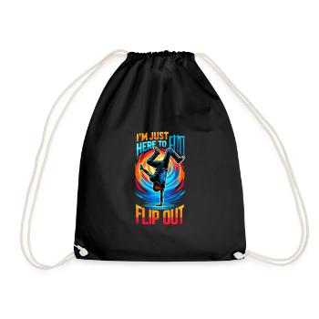 Cartwheeling Gymnastics Gymnast Costume Cartwheel - Drawstring Bag - black - Front