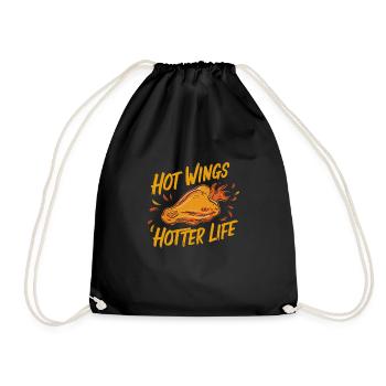 Hot Chicken Wings Spicy Wings Buffalo Wings - Turnbeutel - Schwarz - Vorne
