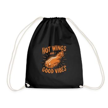 Hot Chicken Wings Spicy Wings Buffalo Wings - Turnbeutel - Schwarz - Vorne