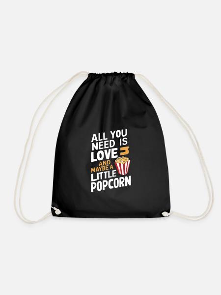 Lustiger Popcorn-spruch, Binge-watching-popcorn - Turnbeutel - Schwarz