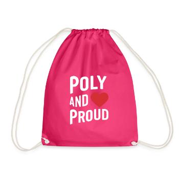 Polyamoröse Gemeinschaft Polyamorous Parenting - Turnbeutel - Fuchsia - Vorne
