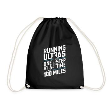 Ultra Running Ultramarathon Runner Marathoner - Drawstring Bag - black - Front