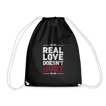 Raising awareness of domestic violence - Drawstring Bag - black - Front