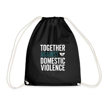Raising awareness of domestic violence - Drawstring Bag - black - Front