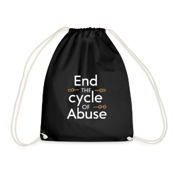 Raising awareness of domestic violence - Drawstring Bag - black - Front