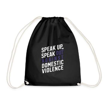 Raising awareness of domestic violence - Drawstring Bag - black - Front