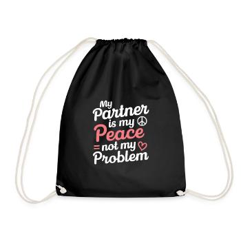 Raising awareness of domestic violence - Drawstring Bag - black - Front