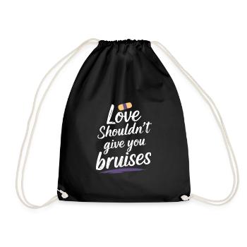 Raising awareness of domestic violence - Drawstring Bag - black - Front