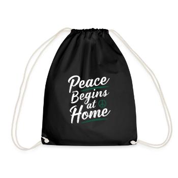 Raising awareness of domestic violence - Drawstring Bag - black - Front