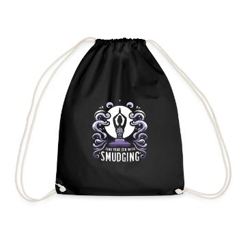 Smudge Sage Feder Spirituelle Hexerei Meditieren - Turnbeutel - Schwarz - Vorne