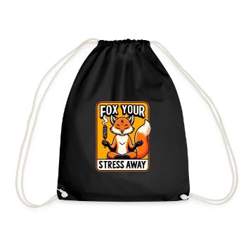 Smudge Sage Feather Spiritual Witchcraft Meditate - Drawstring Bag - black - Front