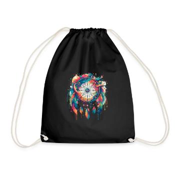 Attrape-rêves Attrape-rêves spirituel bohème - Sac de sport léger - noir - Devant