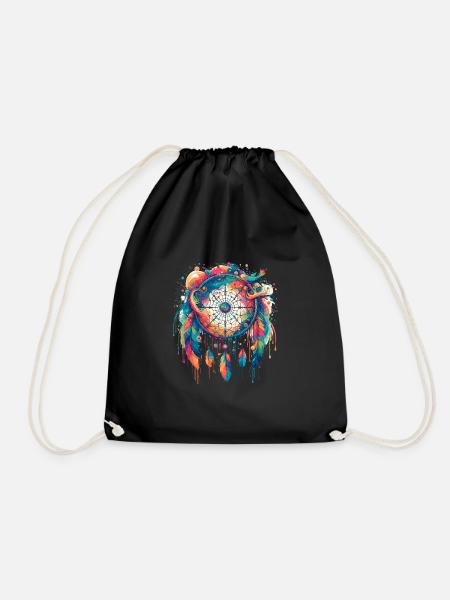 Dream Catcher Bohemian Spiritual Dreamcatcher - Turnbeutel - Schwarz
