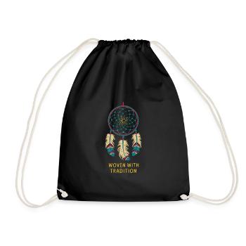 Dream Catcher Bohemian Spiritual Dreamcatcher - Turnbeutel - Schwarz - Vorne
