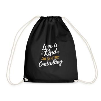 Raising awareness of domestic violence - Drawstring Bag - black - Front