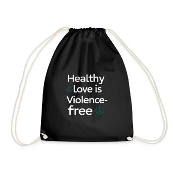 Raising awareness of domestic violence - Drawstring Bag - black - Front