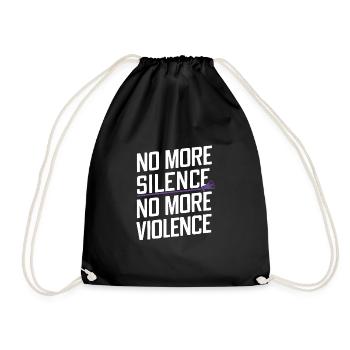 Raising awareness of domestic violence - Drawstring Bag - black - Front