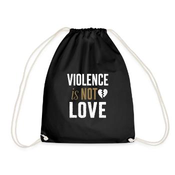 Raising awareness of domestic violence - Drawstring Bag - black - Front