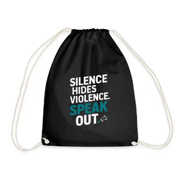 Raising awareness of domestic violence - Drawstring Bag - black - Front