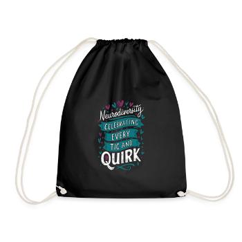 Tourette's Syndrome Awareness Neurodiverse - Drawstring Bag - black - Front