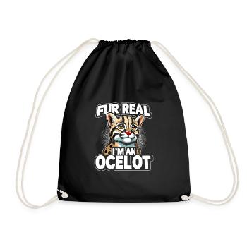 Ozelot Wild Cat Exotic Pets Jungle Big Cat - Turnbeutel - Schwarz - Vorne