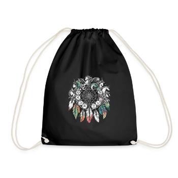 Attrape-rêves Attrape-rêves spirituel bohème - Sac de sport léger - noir - Devant