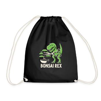 Bonsai Master T-Rex Dinosaur Gardening for - Drawstring Bag - black - Front