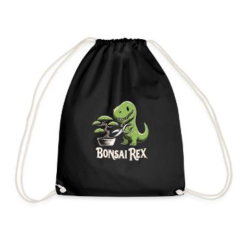 Bonsai Master T-Rex Dinosaur Gardening for - Drawstring Bag - black - Front
