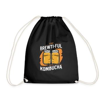 Vorteile Von Kombucha Für Brewer Maker Tea Lover - Turnbeutel - Schwarz - Vorne