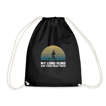 Ultra Running Ultramarathon Runner Marathoner - Drawstring Bag - black - Front