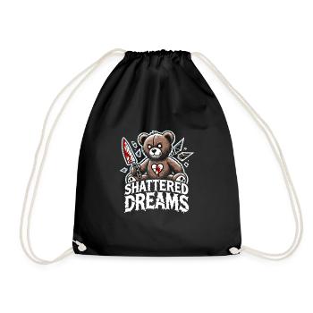 Horror Teddy Bear Clawing Through The Night Horror - Drawstring Bag - black - Front
