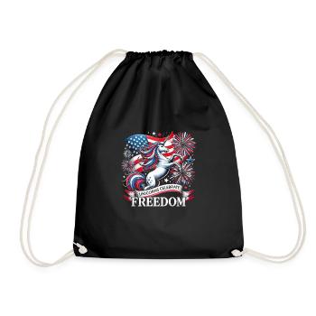 Patriotisme magique Licorne américaine États-Unis - Sac de sport léger - noir - Devant