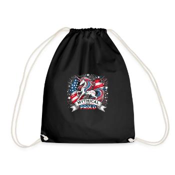 Patriotisme magique Licorne américaine États-Unis - Sac de sport léger - noir - Devant