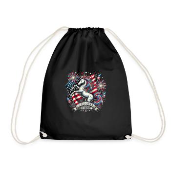 Patriotisme magique Licorne américaine États-Unis - Sac de sport léger - noir - Devant
