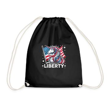 Patriotisme magique Licorne américaine États-Unis - Sac de sport léger - noir - Devant