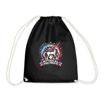 Patriotisme magique Licorne américaine États-Unis - Sac de sport léger - noir - Devant