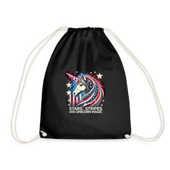 Patriotisme magique Licorne américaine États-Unis - Sac de sport léger - noir - Devant