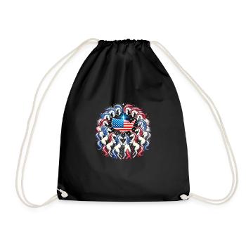 Patriotisme magique Licorne américaine États-Unis - Sac de sport léger - noir - Devant