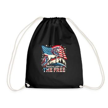 Patriotisme magique Licorne américaine États-Unis - Sac de sport léger - noir - Devant
